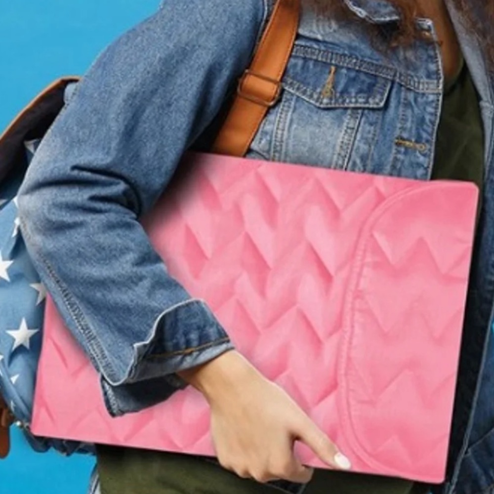 Pink 16Inch Puffy Vertical Laptop Sleeve